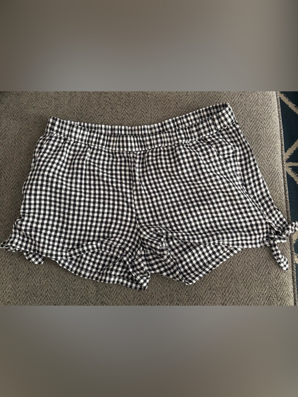 Old Navy Black and White Gingham Linen Shorts